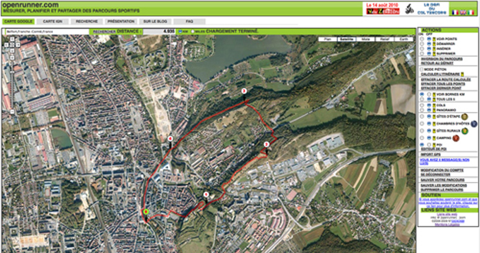 Parcours avec openrunner Parcours de marche avec openrunner